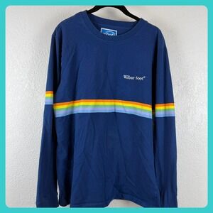 Vintage VTG 90's Wilbur Soot Long Sleeve T Shirt Rainbow Stripe‎ Graphic Print